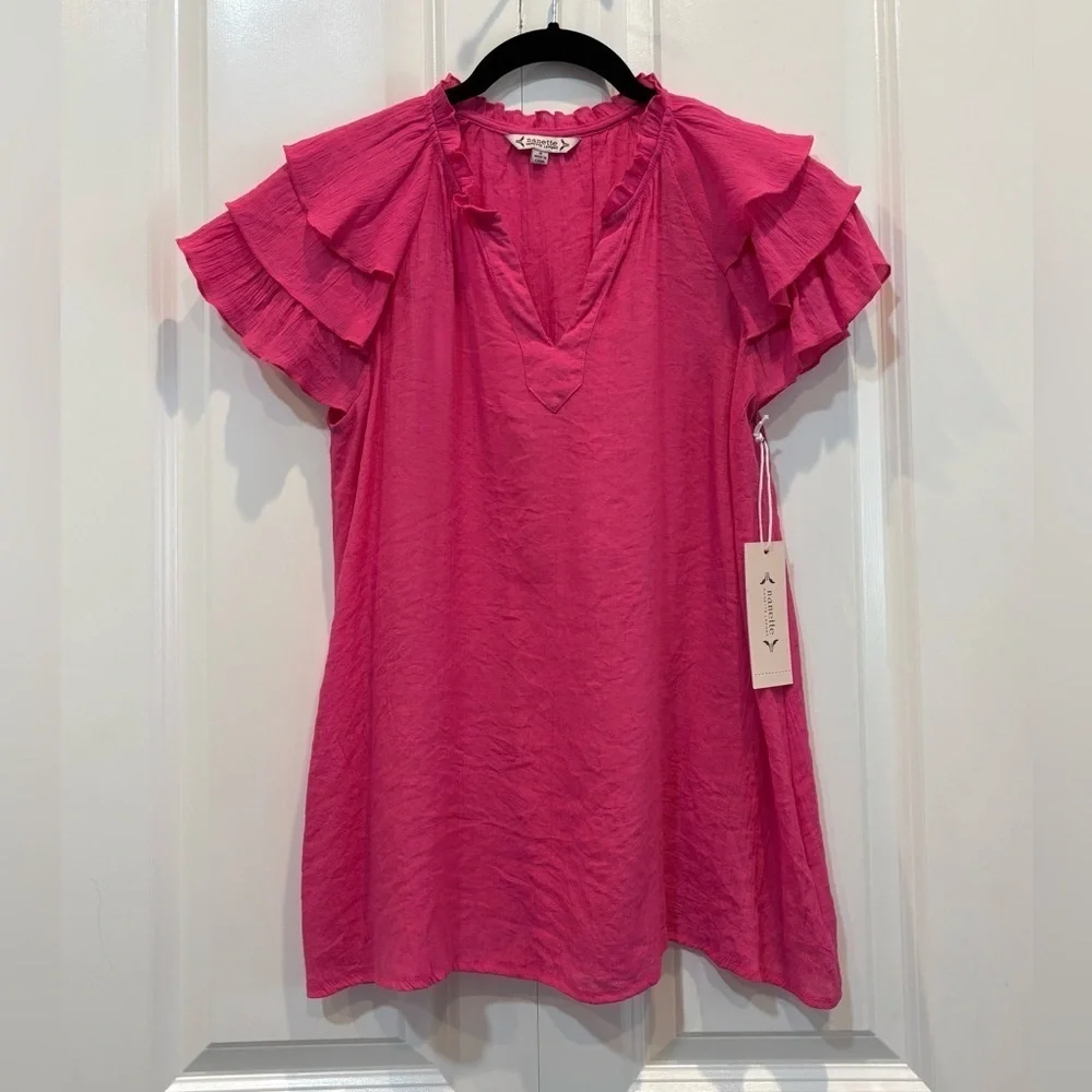 NEW Nanette Nanette Lepore Tiered Sleeve Top